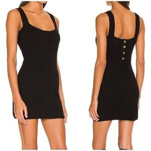 Free People FP Beach Short And Sweet Mini Dress in Black Button Back Sz M